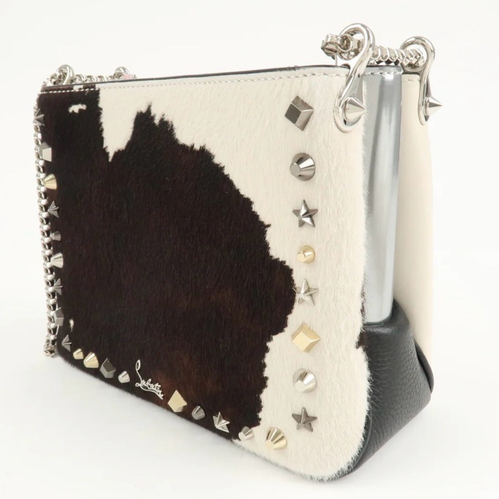 CHRISTIAN LOUBOUTIN Studded Triloubi Cowboy Western Pony Hair Chain Shoulder Bag - Picture 5 of 16
